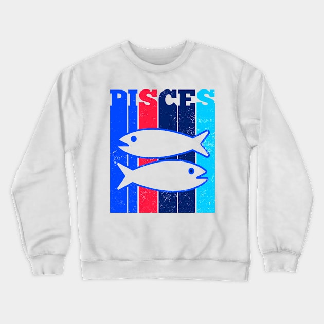 Pisces Zodiac Shirt | Vintage Retro Gift Crewneck Sweatshirt by Gawkclothing